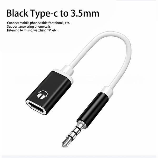 3,5 mm han til Type C hun lydkabel Black
