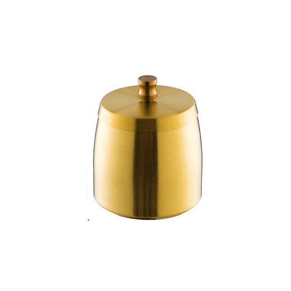 Askebæger gave rustfrit stål stor rund hotel husholdning guld låg forhøjelse rustfrit stål askebakke Local gold (with lid) Small size
