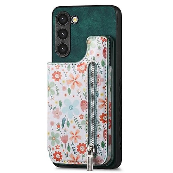 For Samsung Galaxy S23+ 5g Retro Painted Zipper Wallet Back Mobile Phone Case