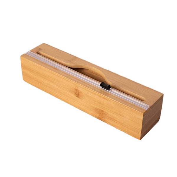 Bambu ja puinen tarttuva kalvon leikkauslaatikko keittiön seinälle kiinnitettävät keittiötarvikkeet moniruutuinen kaksisuuntainen tarttuva kalvon annostelija 33.2*7.8*7cm One primary color