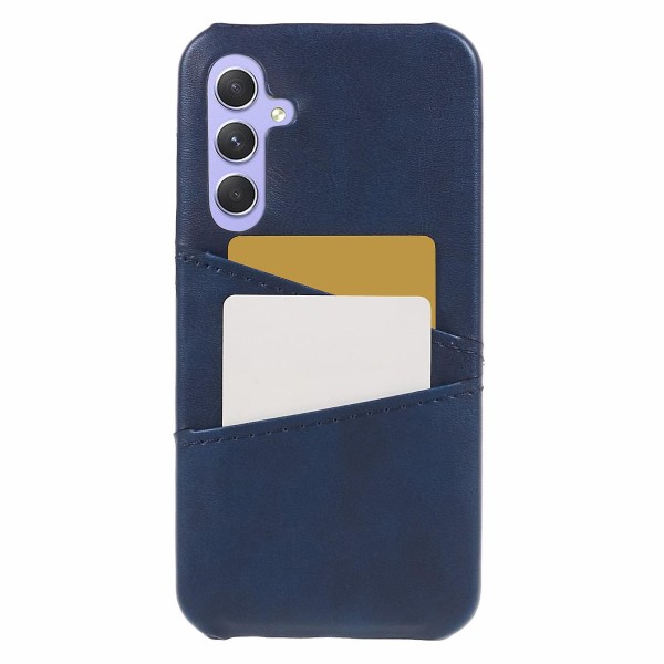 For Samsung Galaxy S24 Cover Anti-Drop PU+PC Telefon Cover med 2 Kortpladser Blue