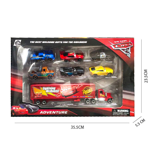 7-pakkauksen Lightning McQueen Jackson Storm K Uncle Truck -valumuovimallit Cars✦