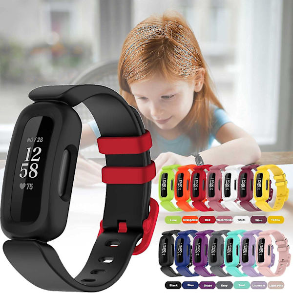Treingi Bands For Fitbit Ace 3 Lasten Silikoni Vedenpitävä Rannekoru Tarvikkeet Urheilukello Ranneke Vaihto Fitbit Ace 3 Pojille Tytöille Watermelon