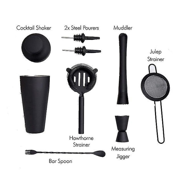 Cocktail Shakers & Sets Snygg Matt Svart 500Ml Rostfritt Stål Cocktail Shaker Set