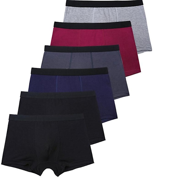 6-pack Svart Boxer Underkläder för Män Bambu Herrtrosor Shorts Andningsbara Underbyxor Man Bekväma Sexiga Boxers & Kalsonger Män