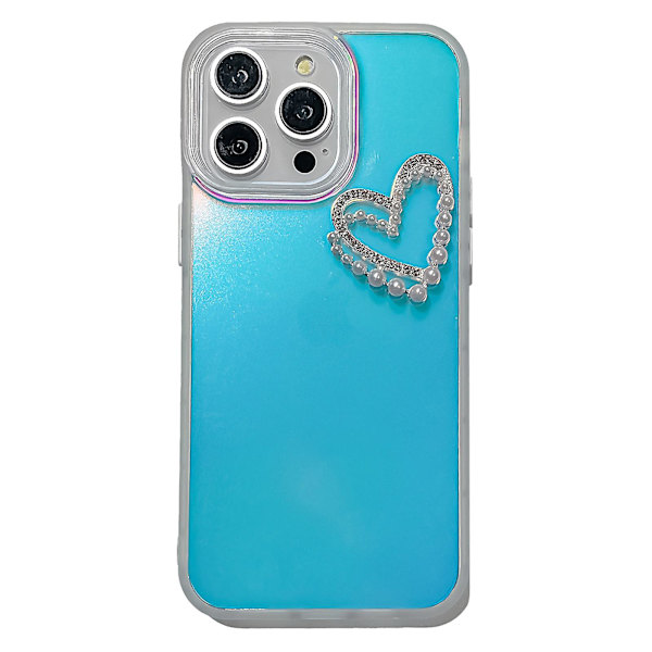 Laser-efekti PC+TPU helmi sydän koriste matta puhelimen kuori iPhone 13 Pro 6.1 tuumaa White