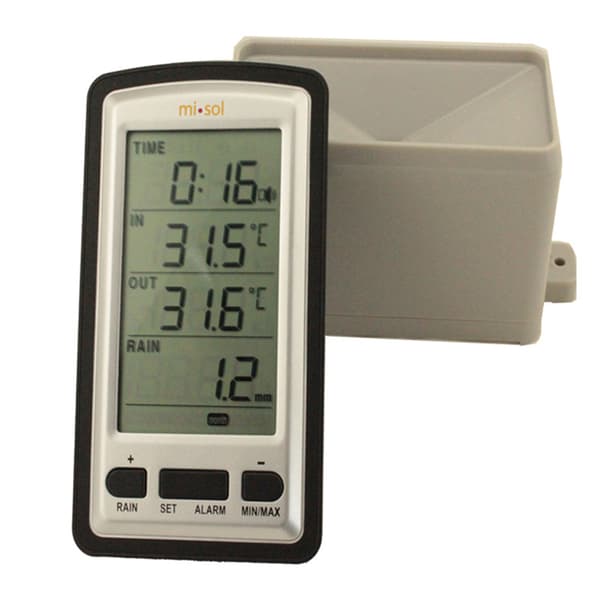 Regnmåler Værsentral Meter Termometer Digital Trådløs