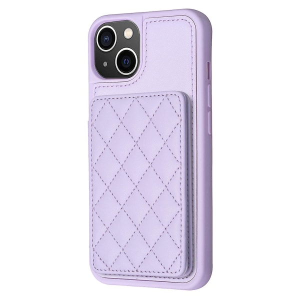 Bf25 for iPhone 14 Plus - Kortholder, Støtte, Kollisjonsbestandig, Skinnbelagt TPU-deksel Purple