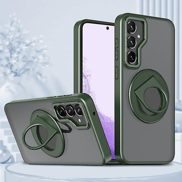 Samsung Galaxy S22+ 5g:lle pyörivä rengasmagneettinen pidike matkapuhelinkotelo Green