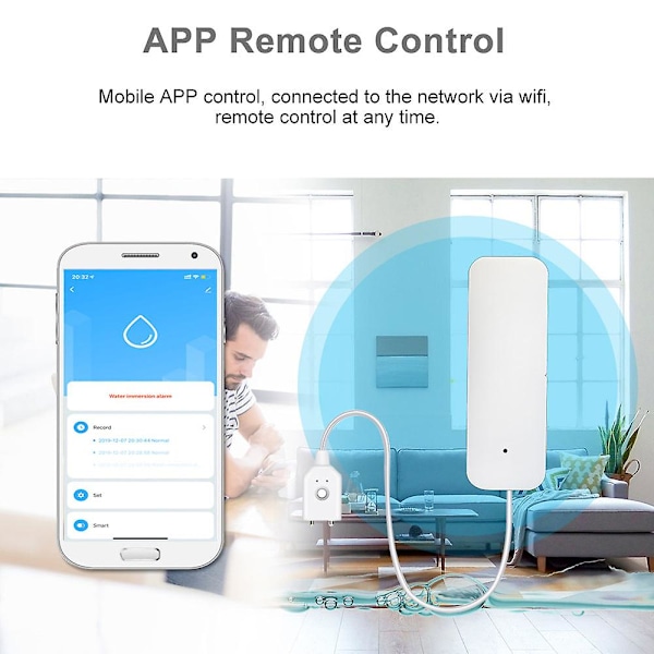 1-3x Smart Wifi Vandlækagesensor Oversvømmelses Tuya Lækageniveau Overflow Detektor Alarm 3PCS