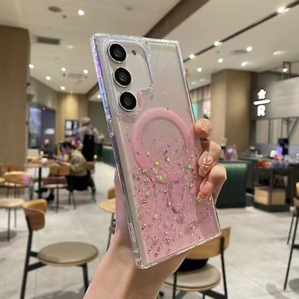 For Samsung Galaxy S22 5g Magsafe Glitter Tpu Beskyttende Telefondeksel Pink