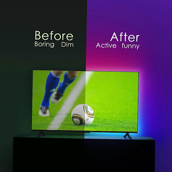LTTENY 5m LED-lysstripe, fjernkontroll RGB lysstripe