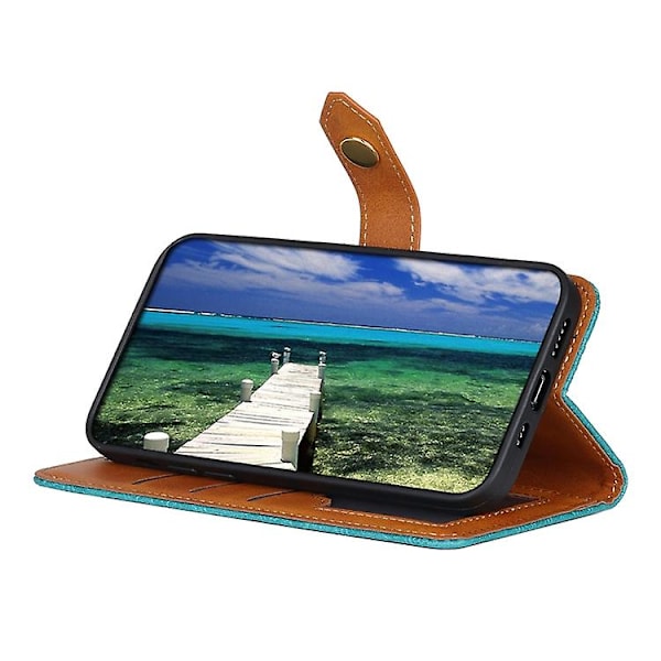 Til Samsung Galaxy S23 Fe 5g Europæisk Blomsterpræget Læder Mobiltelefon Etui Blue