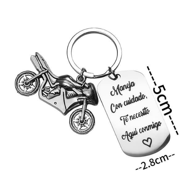 Motorcykel Inspirerende Nøglering - Nøglering i Rustfrit Stål