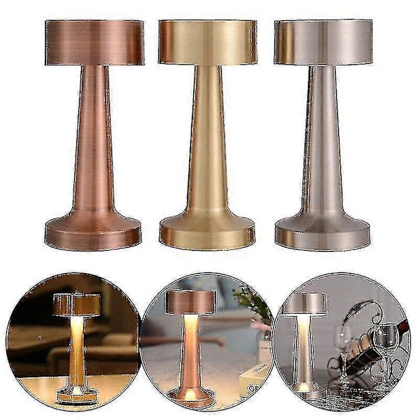 Laddbar LED-bordlampa med beröringskänslig sensor, skrivbordslampa, sovrum, restaurang, bar, inredning Sliver Dumbbell