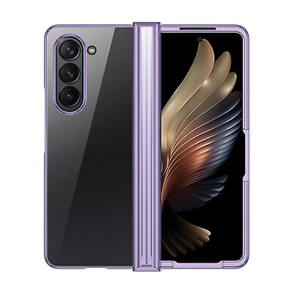 För Samsung Galaxy Z Fold5 Galvaniserat Trefaldigt Set Mobiltelefonfodral Purple