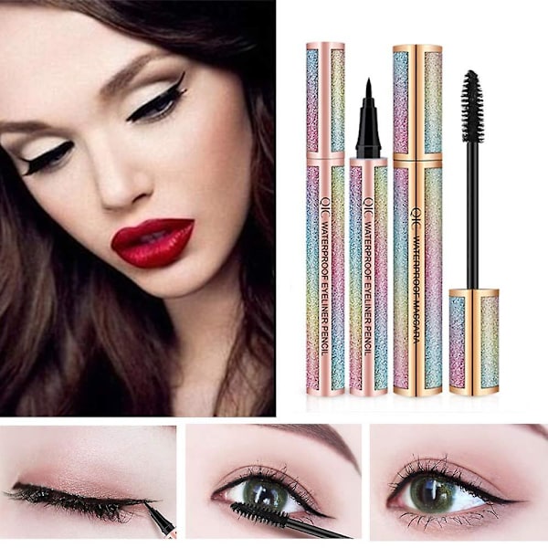 Waterproof Eyeliner Mascara Set 4d Curl Waterproof Long Lasting Eye Makeup Set