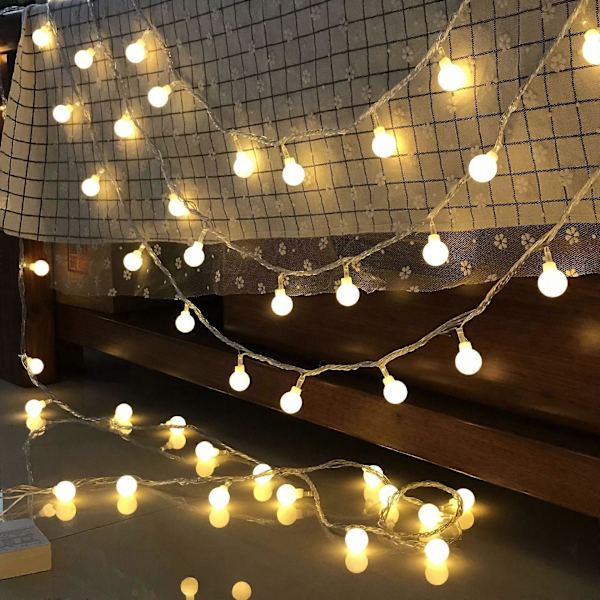 Julelys LED-kjede med USB-fjernkontroll, små kuler, batteridrevet lyslenke, utendørs stjernelys, julepynt ball-3 m 20 light usb remote control