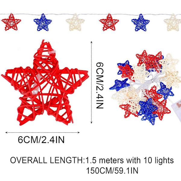 Joulukoristeet Itsenäisyyspäivän Valojuhlat Rattan Tähdet Isänmaalliset Valot Paristokäyttöiset LED-Valojuhlat Ulkovalo Minulle