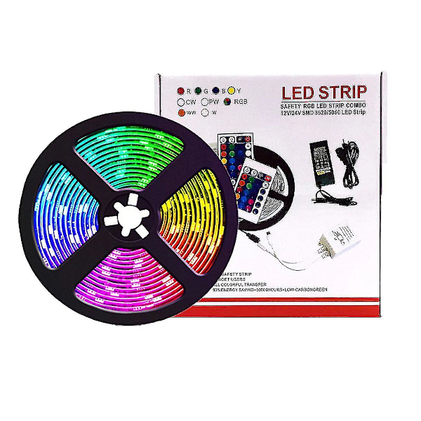 Bluetooth LED-lysstripe, 5m RGB 5050 IP65 LED-lysstripe med 28 dynamiske moduser, flerfarget lysstripe styrt av app og fjernkontroll, synkronisering