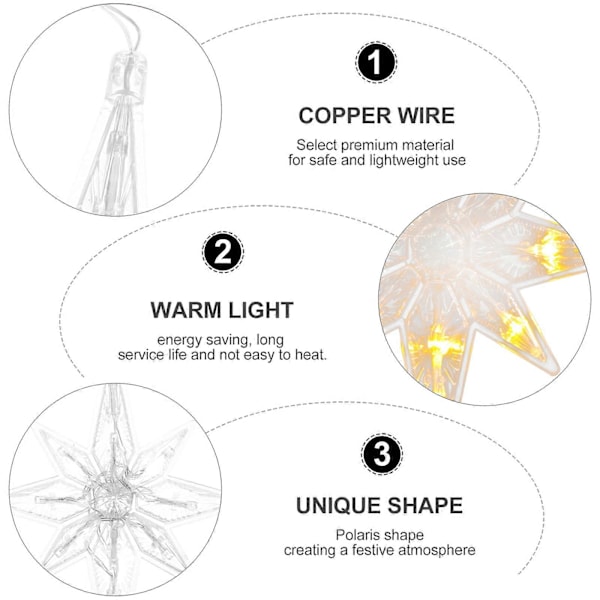 1 st julsuga-lampa med Polaris-design, LED-lampa, dekorativ lampa (utan batteri)