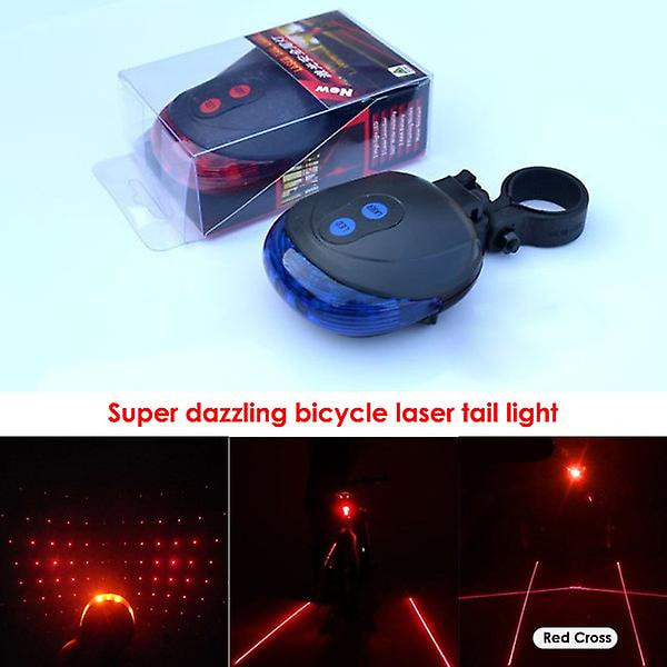 2/4stk Sykkel baklys laser sykkellys bakre Vanntett LED-belysning flash Sikkerhetsadvarsel Sykkel baklys mtb Sykkeltilbehør Blue and Red 4pcs