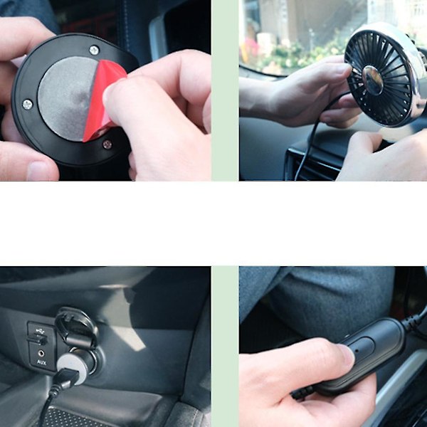 3-växlad bilfläkt bärbar automatisk elektrisk fläkt luftkylare USB minfläkt Golden