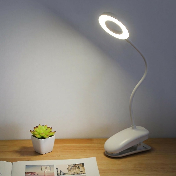 Flexibel klämma fästs på LED-ljus läsbord skrivbord säng nattlampa