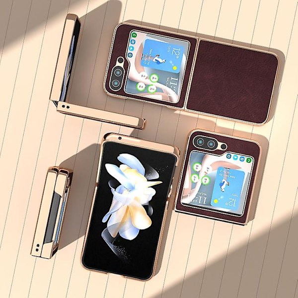 Samsung Galaxy Z Flip5:lle Nano-pinnoitettu Dream Litchi -tekstuuri PU-matkapuhelinkotelo Purple