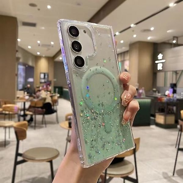 För Samsung Galaxy S22 5g Magsafe Glitter Tpu Telefonskyddsfodral Green