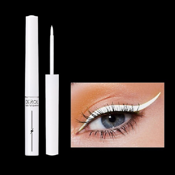 Fluorescerende Eyeliner Hurtigtørrende Vandopløselig Farve Lysende Fluorescerende UV Flydende Eyeliner Pen 4ml A