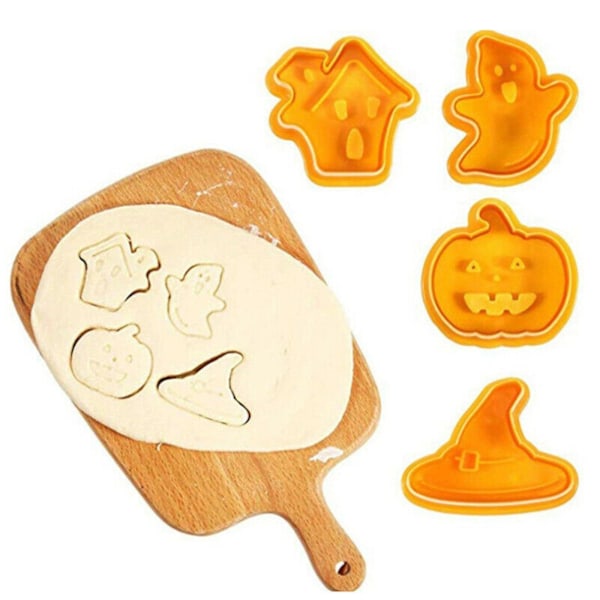 halloween decor 4PC Cutter Stencils Halloween Theme DIY Biscuits Template Tool