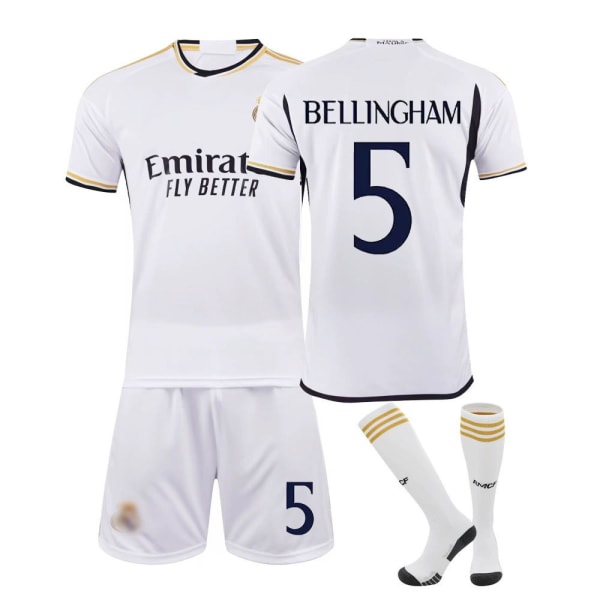 23-24 Bellingham 5 Real Madrid Jersey New Season Latest Adult Soccer Jerseys For Kids Kids 26(140-150cm)