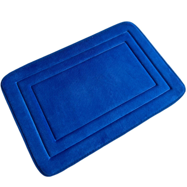 Tæppe Hurtigtørrende Coral Velvet Dørmåtte Skridsikker Memory Skum Bademåtte Dark blue