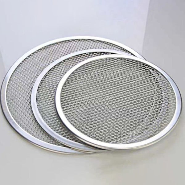 ZHOUBA Pizza Stekebrett Flerbruks Mat Grade Aluminiumlegering Rund Stekeovnsnettform for Hjem 17inch