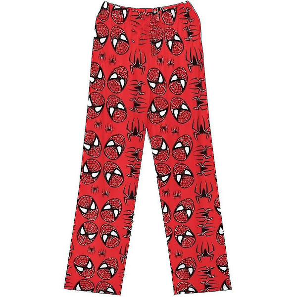 Cartoontryckta Pyjamasbyxor Avslappnade Sovkläder Loungewear Byxor Underdelar för Kvinnor Tonåringar Flickor Red Spiderman M