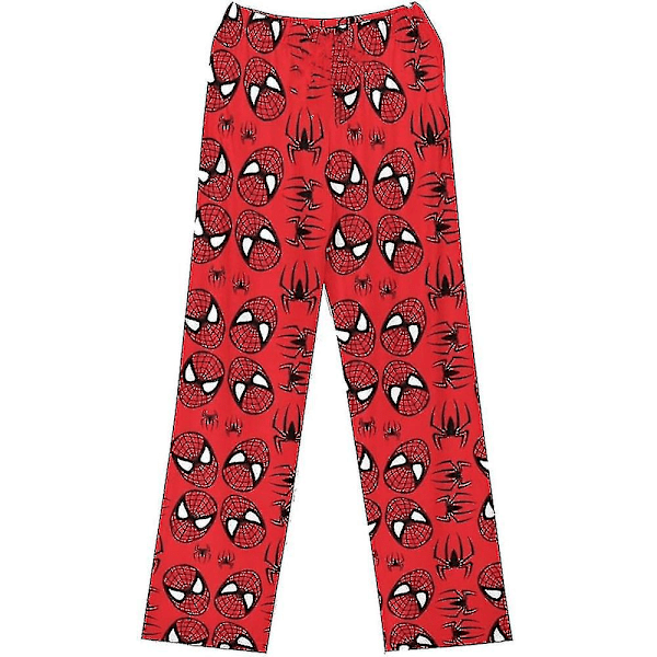 Tegneserie-trykte pysjamasbukser - Avslappede soveklær og loungewear-bukser for kvinner, tenåringer og jenter Red Spiderman M