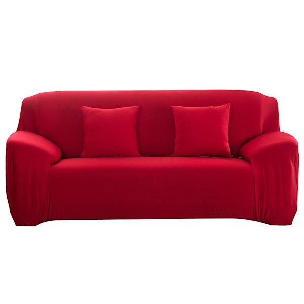 3-sits soffa sofföverdrag stretchöverdrag elastiskt tyg soffskydd passform Red