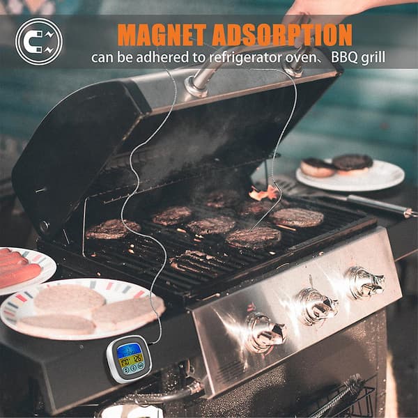 Pekskärmsköttstermometer Mat Grilltermometer BBQ Grill Röktermometer Timerlarm Matlagning Bakugn Digital Termometer
