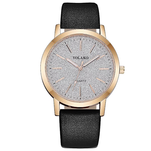 Naisten rannekellot, brändin luksusmuoti, naisten nahkarannekello, naisten kvartsirannekellot, Montre Femme Black 1