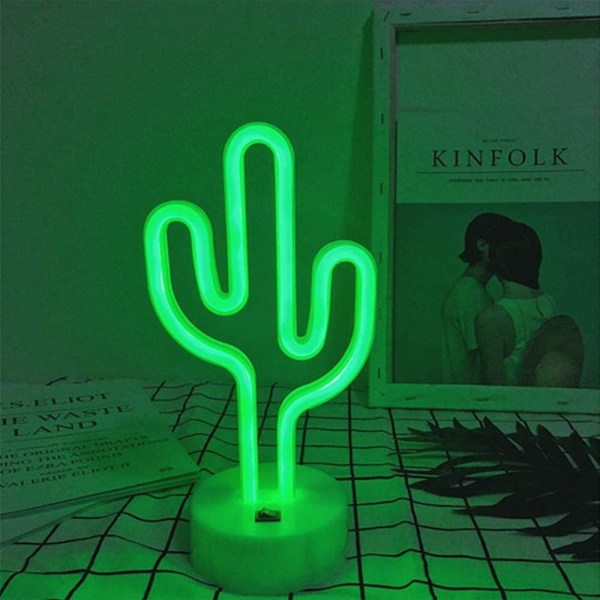 Led Ananas Neon Skylt Luau Sommarfest Dekoration Green cactus