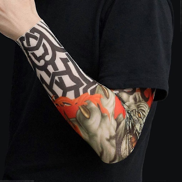 6 kpl Muoti Nylon Valetatuointi Hihat Käsivarsi Sukat Halloween Tatuointi Pehmeä Miehille Naisille
