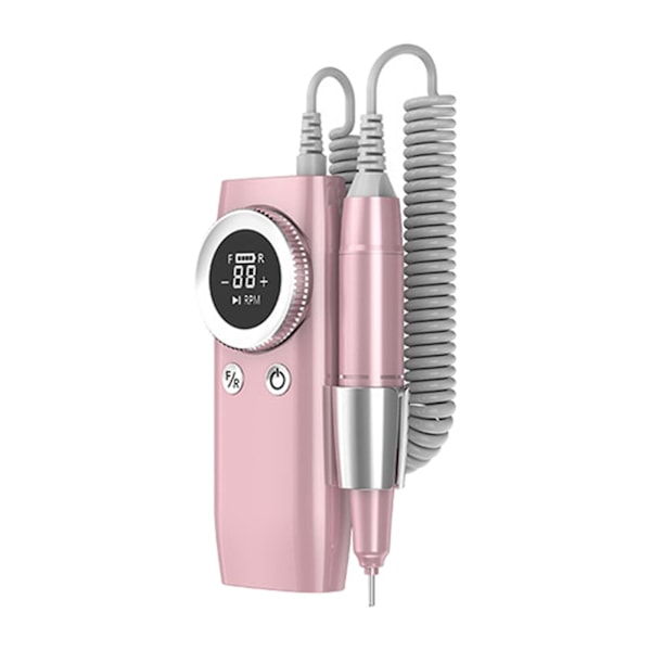 Sähköinen Kynsiviila Kynsien Hiomakone Ammattimainen LCD-näyttö 36W 45000 RPM Manikyyri Pedikyyri Työkalu Helppokäyttöinen Alhainen Melu 5000mAh USB Latautuva pink
