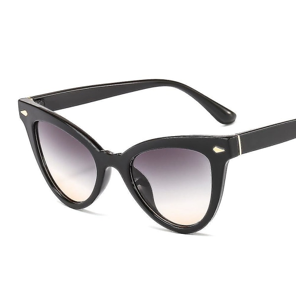 Solbriller Cat Eye Form Farve Mønster Solbriller Ris Negle Dekoration Cl Dame Solbriller Trend C2 black frame