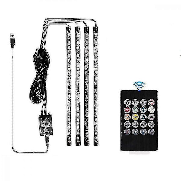 LED-remsa för bilens inredning, 72 LED-lampor RGB-atmosfärsbelysning