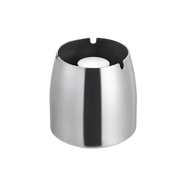 Askkopp i rostfritt stål, stor, rund, för hotell och hushåll, med lock i guld Stainless steel natural color Large size