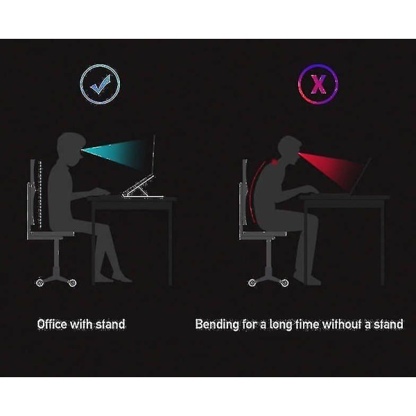 Bærbar computer stand til skrivebord, justerbar bærbar computer stand til skrivebord, ergonomisk computer stand WHITE