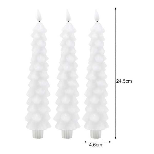 4 stk. Flammeløse Lys LED Julertetformede Lys med 3D Flammeveke Batteridrevne Lys med Fjernkontroll Timer for Hjemmedekor Qinghai White