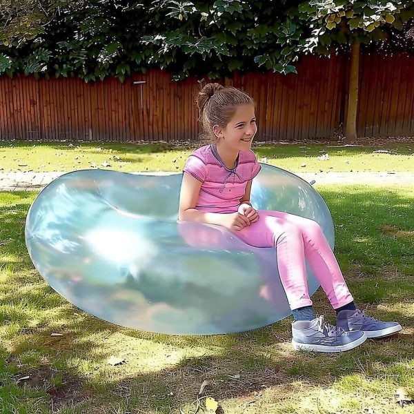 2 stk. Gaint Bubble Balls Udendørs Legetøj Genanvendelige Vandballoner til Småbørn Oppustelig Strandbold til Børn Have Spil Sommer Vandlegetøj blue 35cm