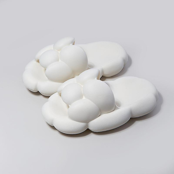 Söta äggmoln-tofflor för kvinnor - Sommar, EVA, mjuka, tjocka, inomhus, halkfria White 40 41